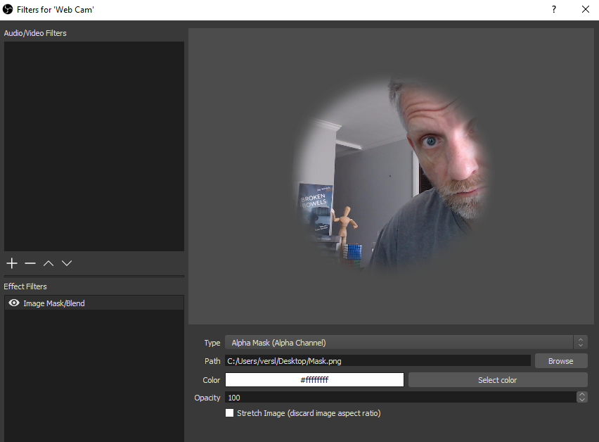 Creating a round cutout mask for OBS Studio – JAY VERSLUIS